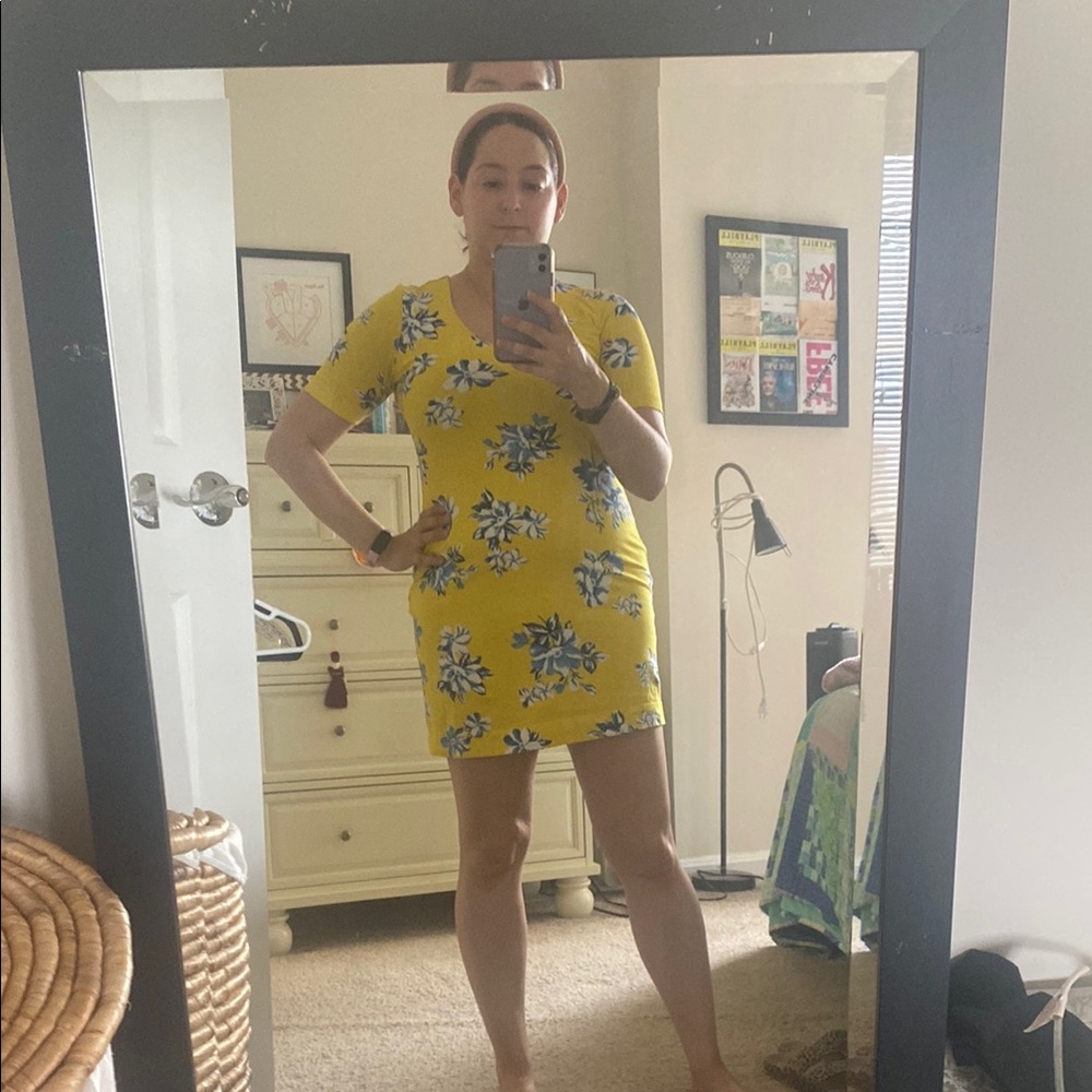 Draper James Yellow Floral Mini Dress